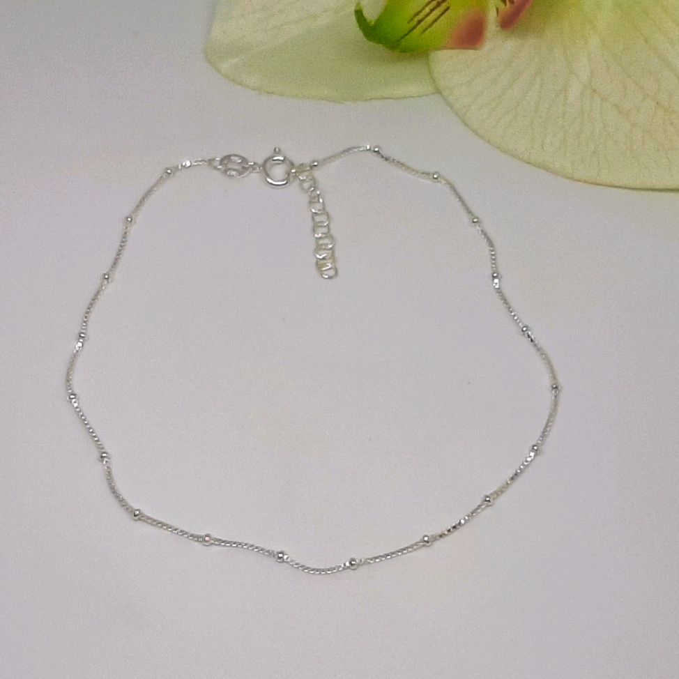 Italian Crafted Sterling Silver Ankle Bracelet